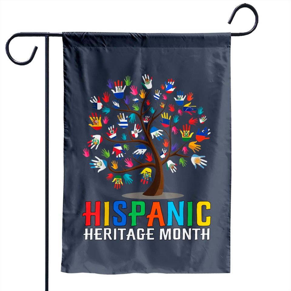 National Hispanic Heritage Month Hand Flag Tree Roots Latino Garden Flag