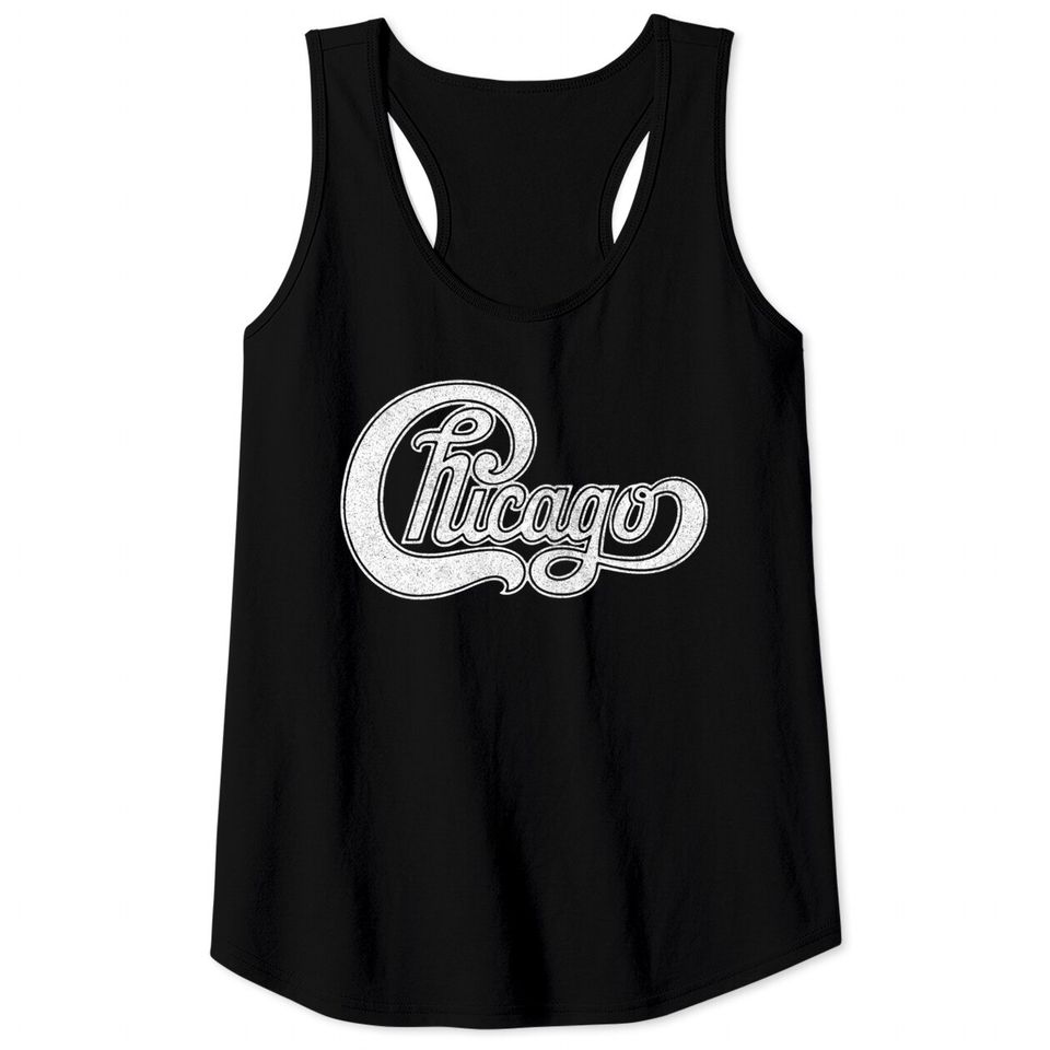 Chicago / Retro Styled Faded Design (White) - Chicago - Tank Tops