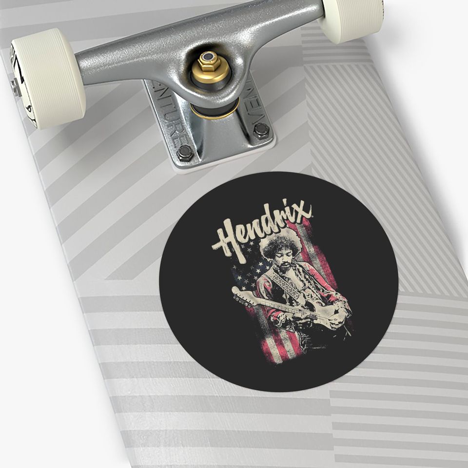 Jimi Hendrix Flag Rock And Roll Sticker