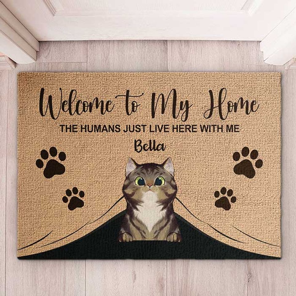 Welcome To My Home - Funny Personalized Cat Decorative Mat