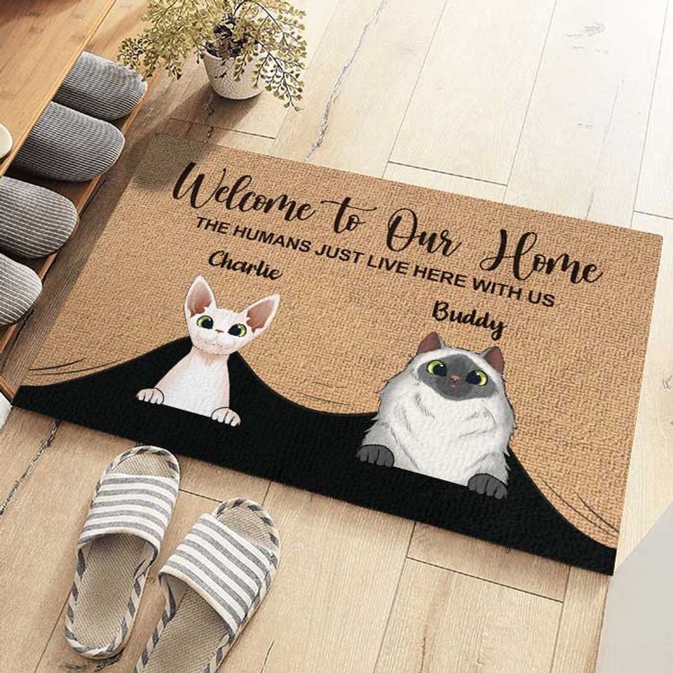 Welcome To My Home - Funny Personalized Cat Decorative Mat