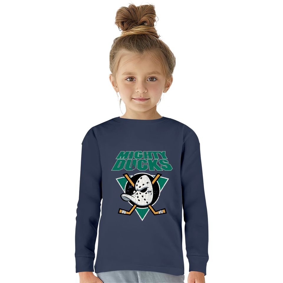 Mighty Ducks Vintage - Mighty Ducks -  Kids Long Sleeve T-Shirts
