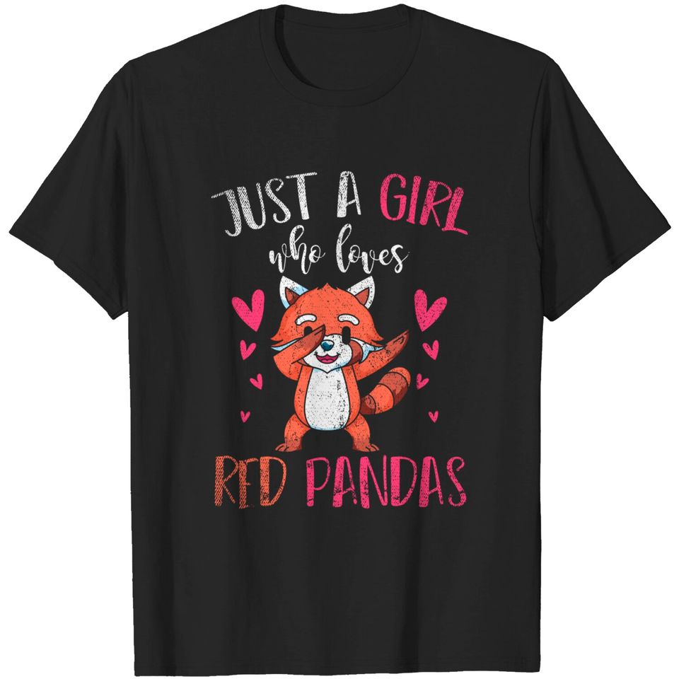 Animal Girls Kids Just A Girl Who Loves Red Panda T-Shirt