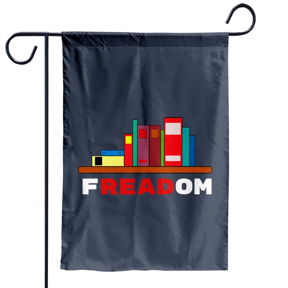 Freadom - I Read Banned Books Garden Flags