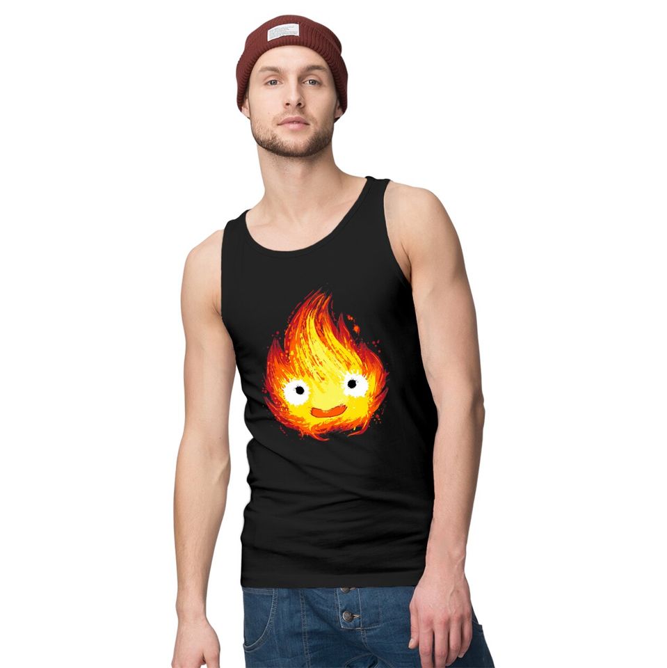 Fire Demon Calcifer painting Tank Tops