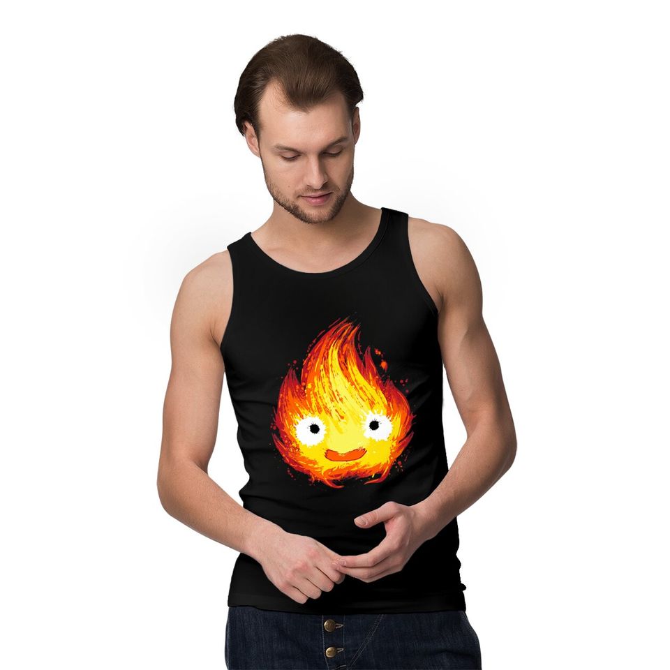 Fire Demon Calcifer painting Tank Tops