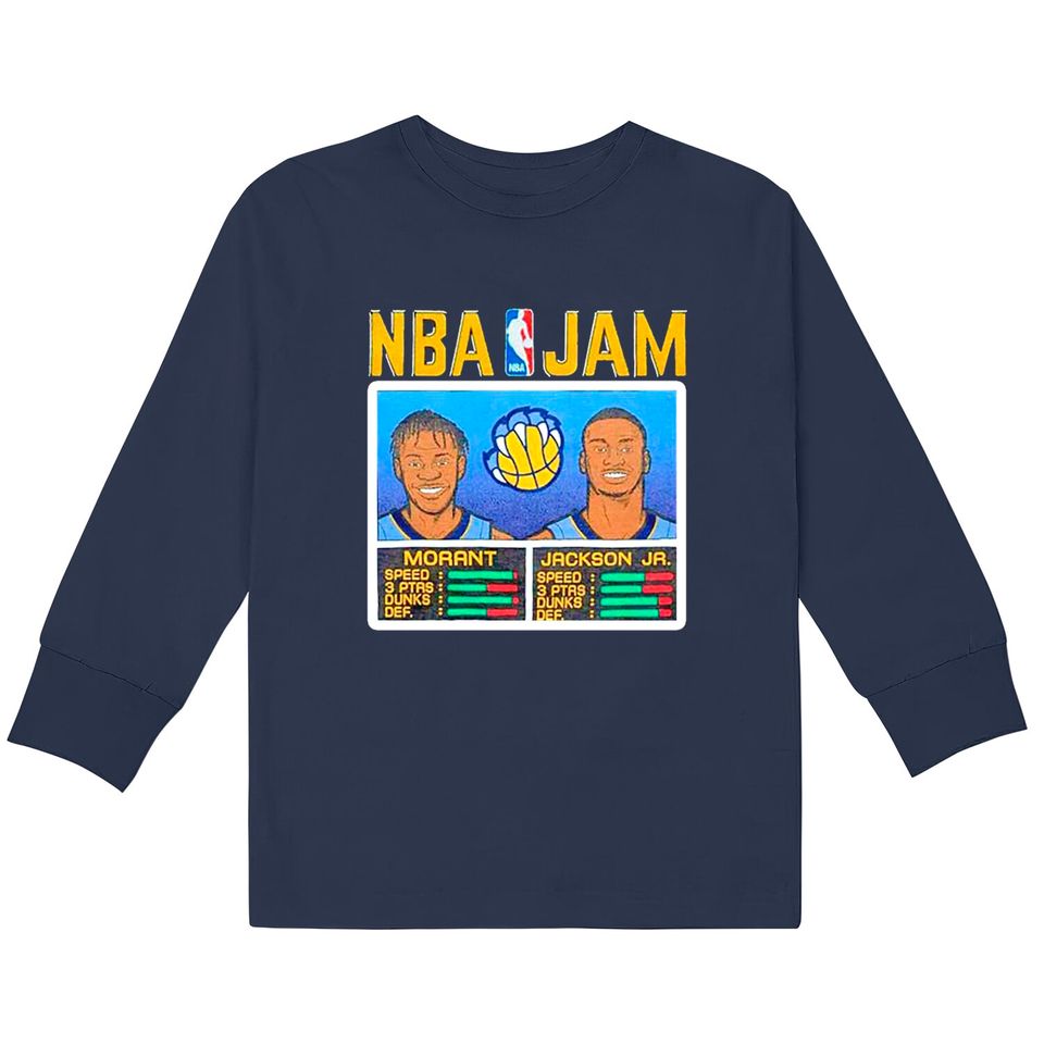 NBA Jam Memphis Grizzlies Ja Morant and Jaren Jackson Jr.  Kids Long Sleeve T-Shirts