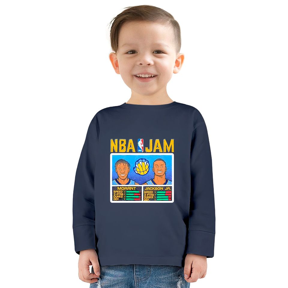 NBA Jam Memphis Grizzlies Ja Morant and Jaren Jackson Jr.  Kids Long Sleeve T-Shirts