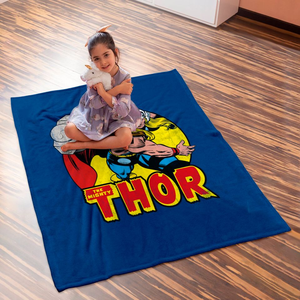 Marvel Mighty Thor Hammer Throw Baby Blankets