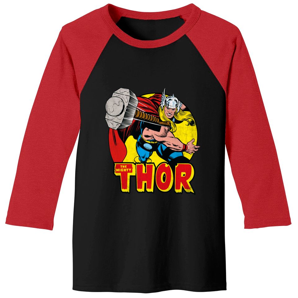 Marvel Mighty Thor Hammer Throw Baseball Tees