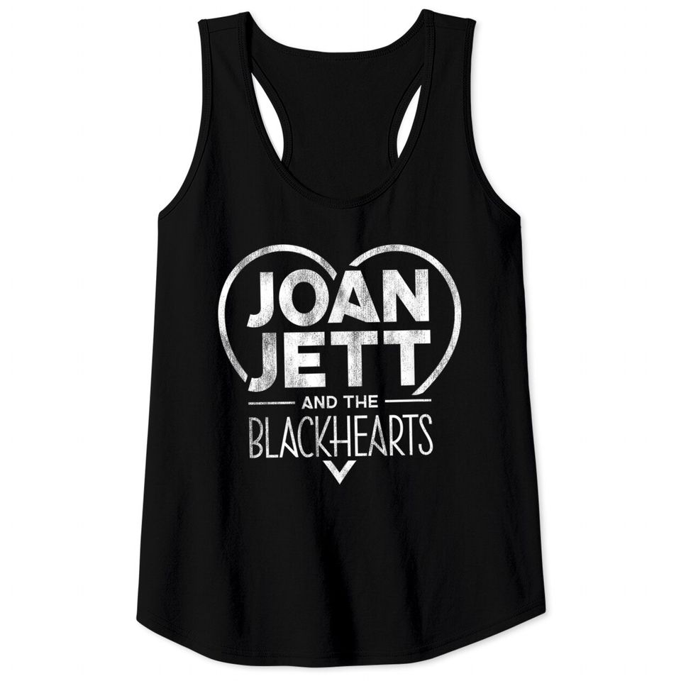Joan Jett Official Distressed Blackhearts Logo Tee Tank Tops