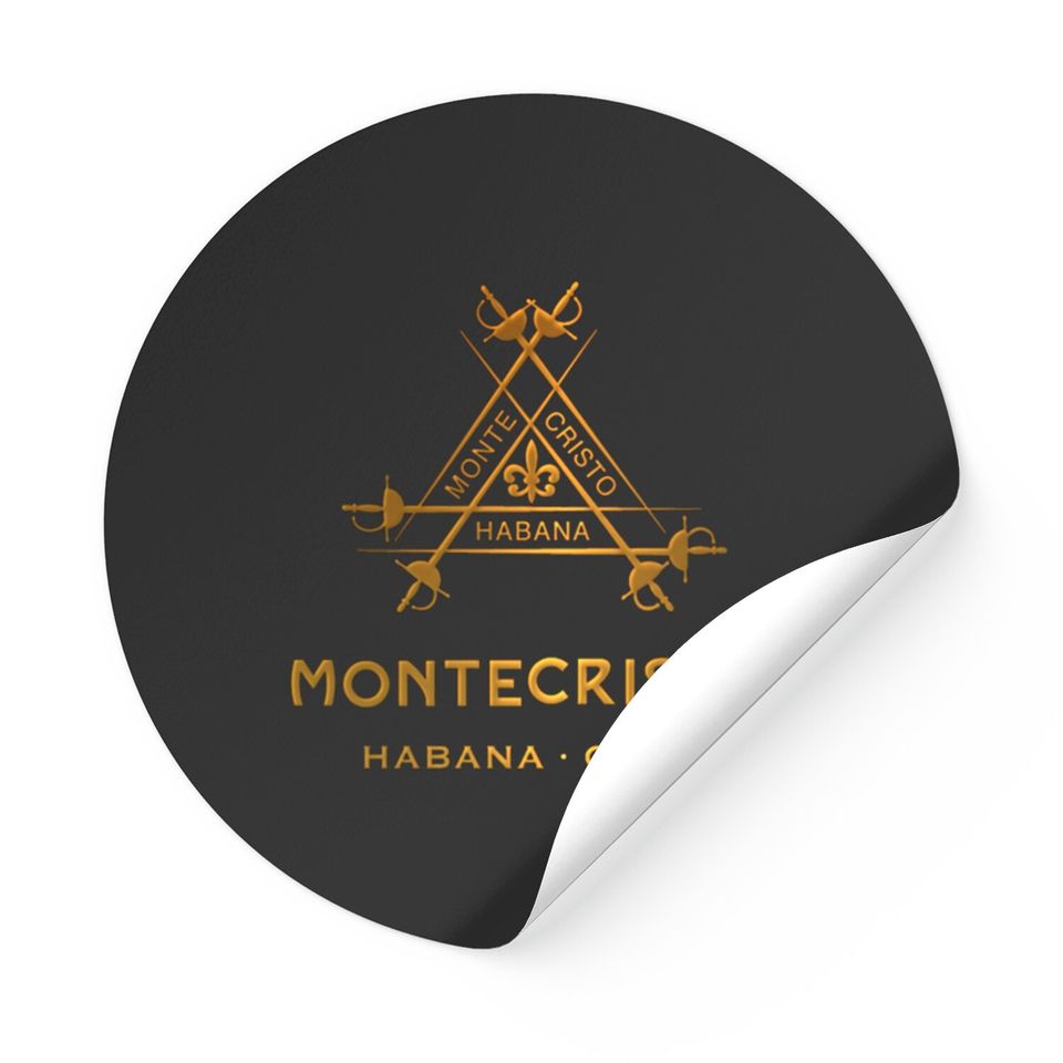 MONTECRISTO-Cuba Premium Cigars-Logo Gold Stickers