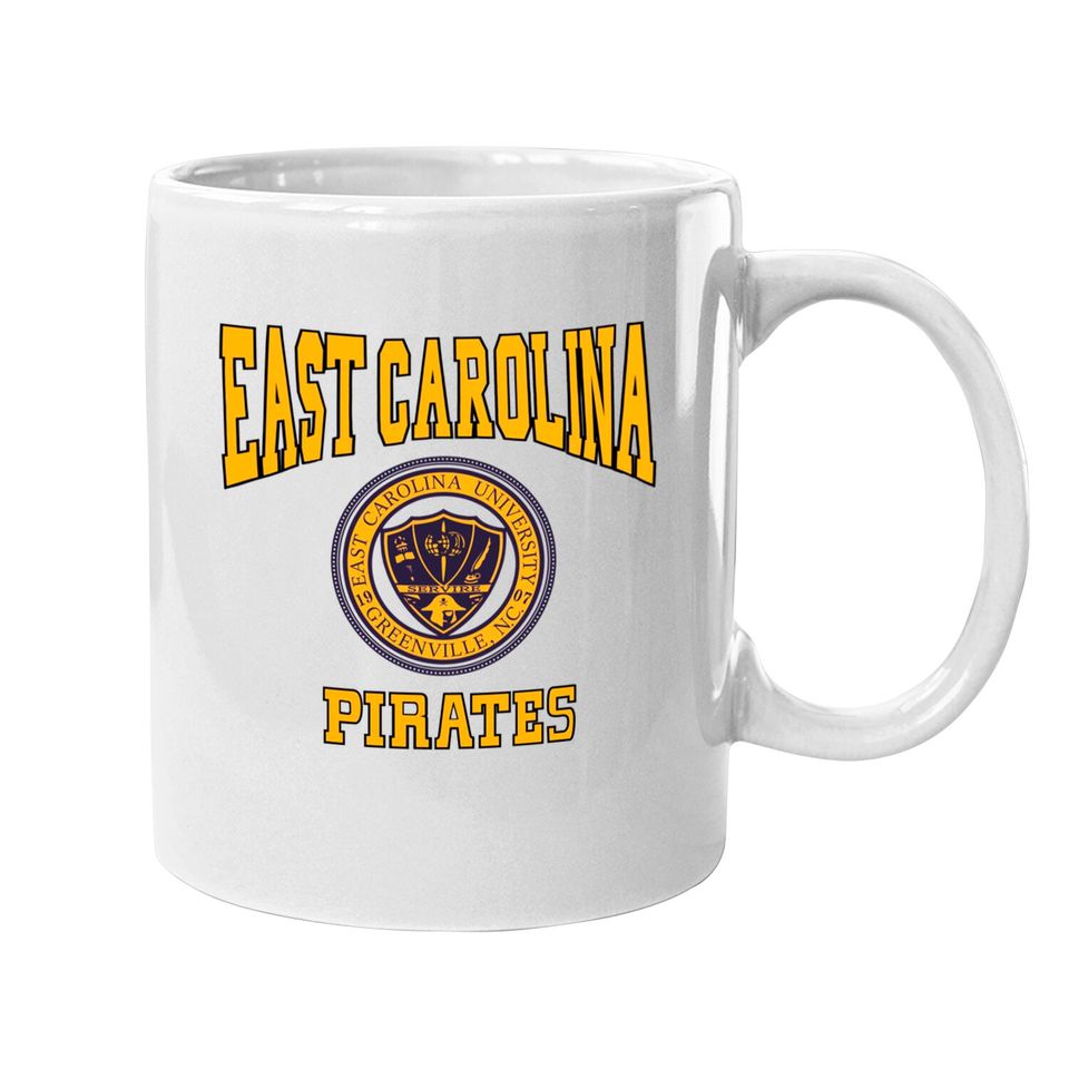 Vintage East Carolina University Logo Mugs, NCAA East Carolina Pirates Mugs