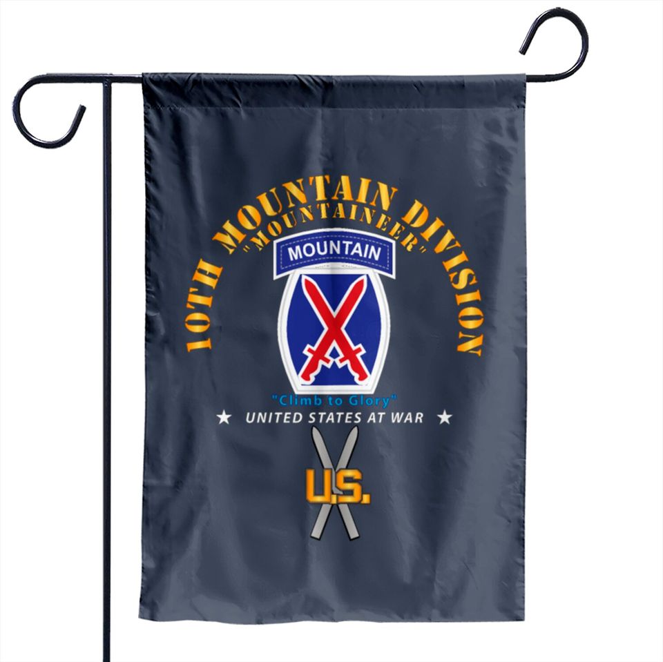 Army 10th Mountain Division w SKI Branch Garden Flags