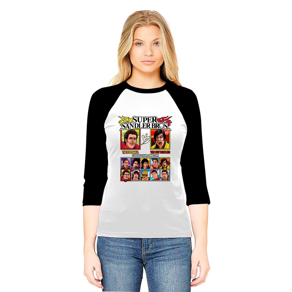 Super Sandler Bros - Fighting Game - Adam Sandler - Baseball Tees