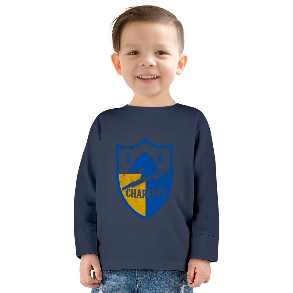 LA Chargers - Defunct 60s Retro Design - Chargers -  Kids Long Sleeve T-Shirts