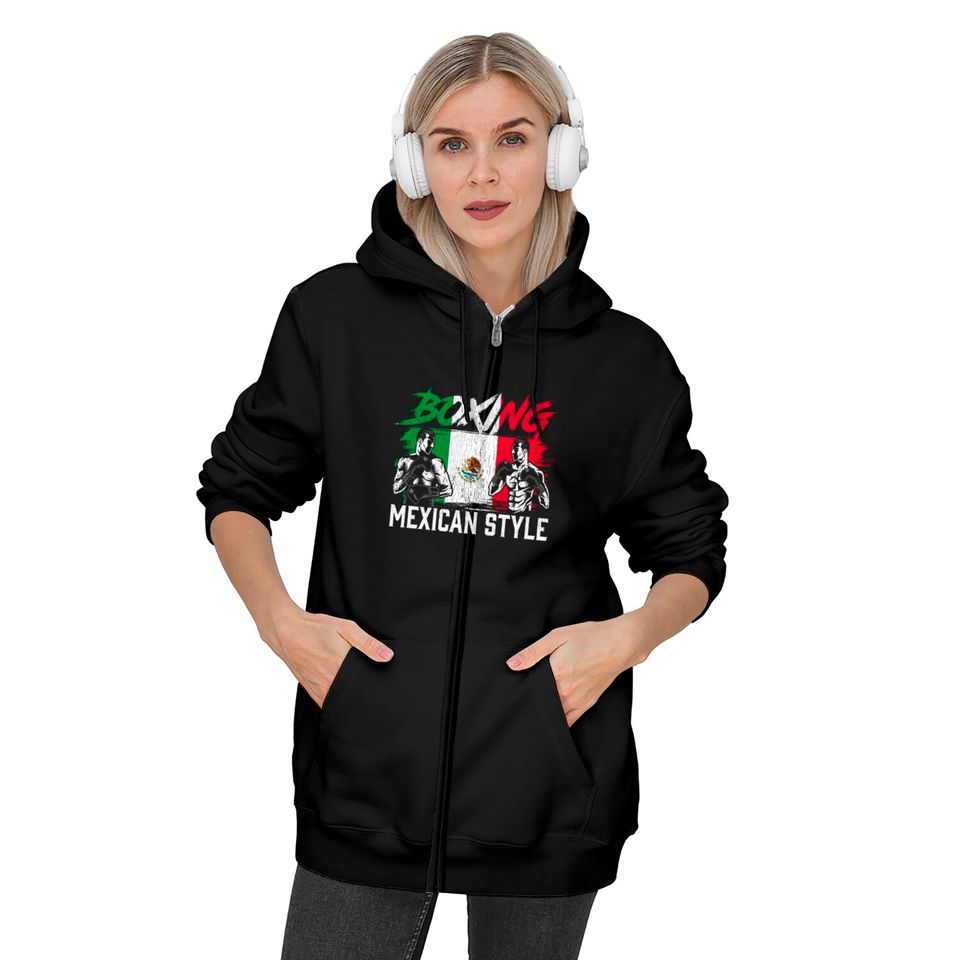 Mexican Boxing Sports Fight Coach Boxer Fighter Zip Hoodies