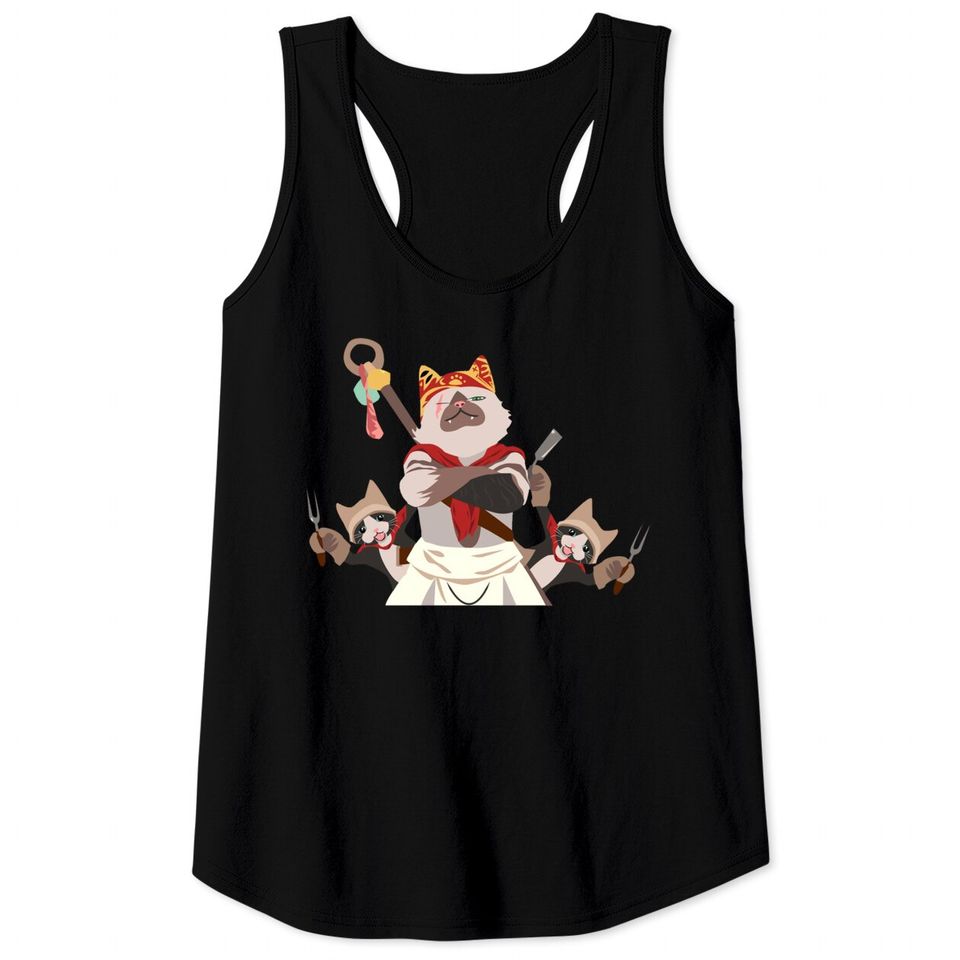 Monster Hunter World: Meowscular Chef - Monster Hunter - Tank Tops