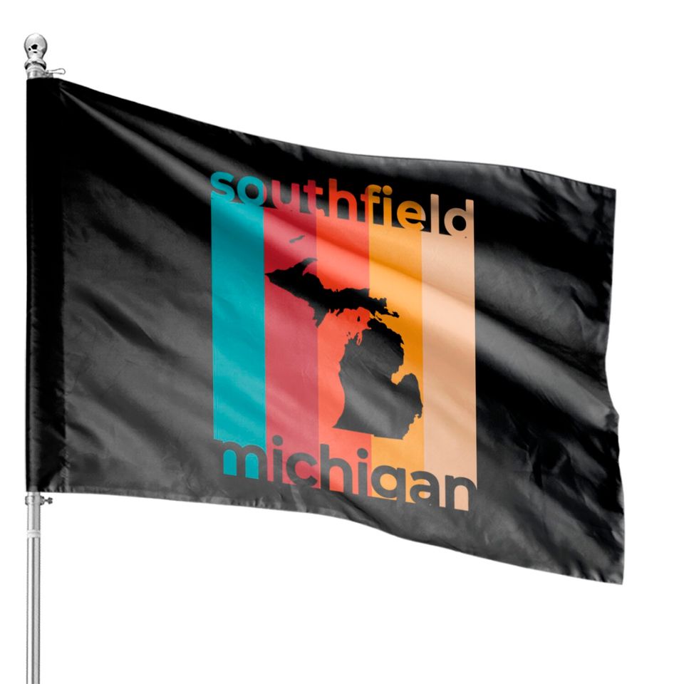 Southfield Michigan Retro - Southfield - House Flags