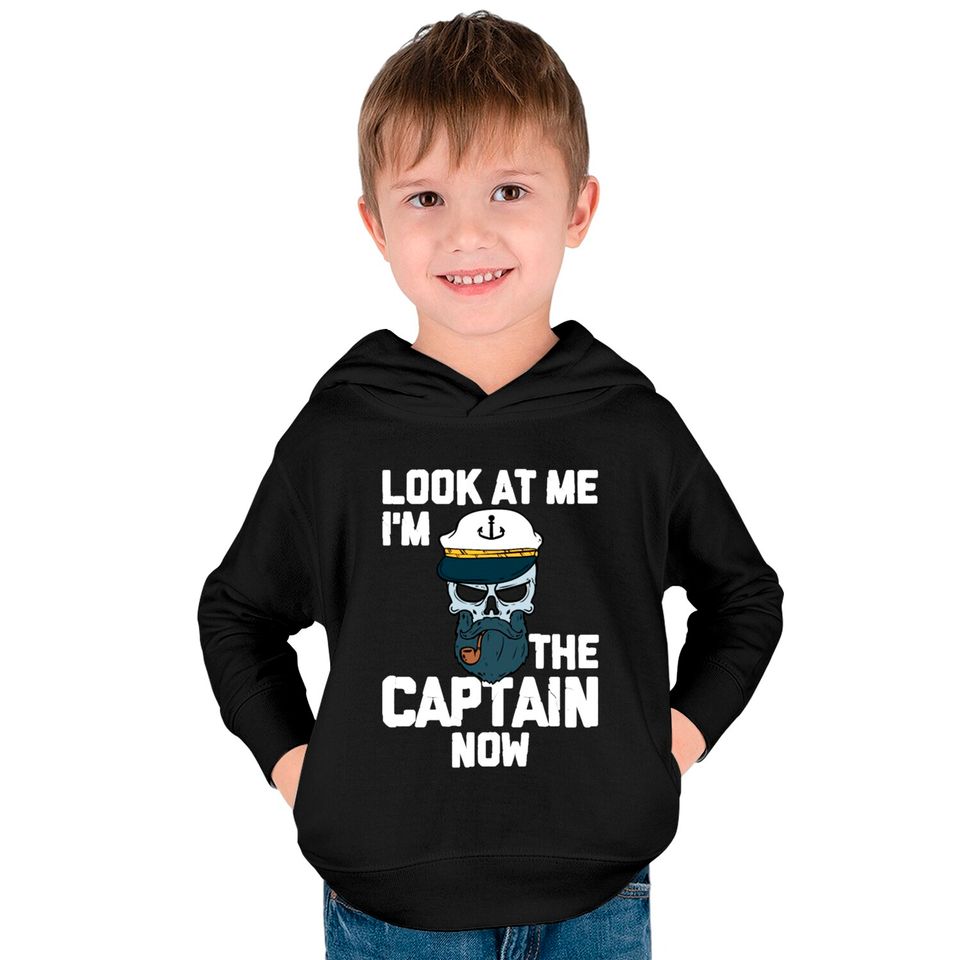 Boat Captain Boating Lover Pontoon Captain Sailor Kids Pullover Hoodies