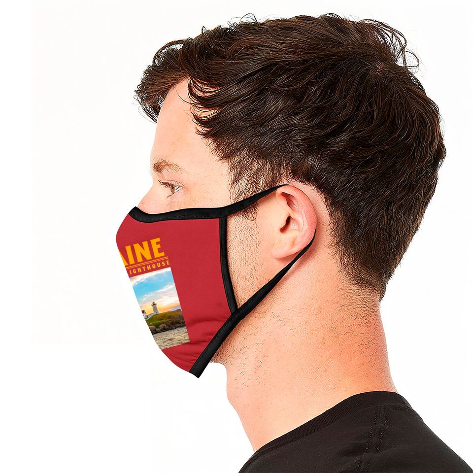 Nubble Light Maine Face Masks