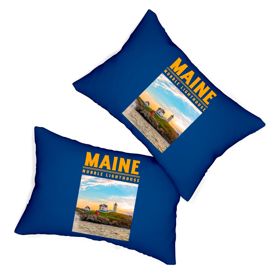 Nubble Light Maine Lumbar Pillows