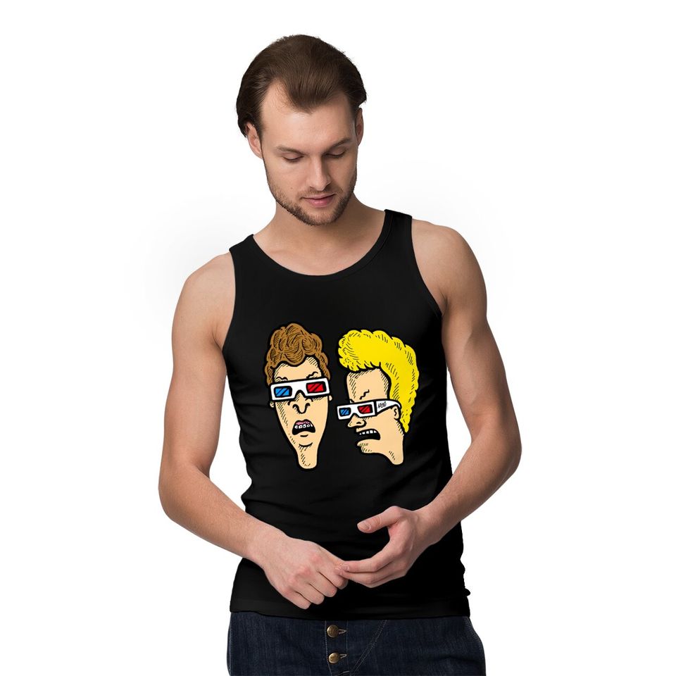 Beavis and Butthead - Dumbasses in 3D - Beavis And Butthead Wearing 3d Glasses - Tank Tops