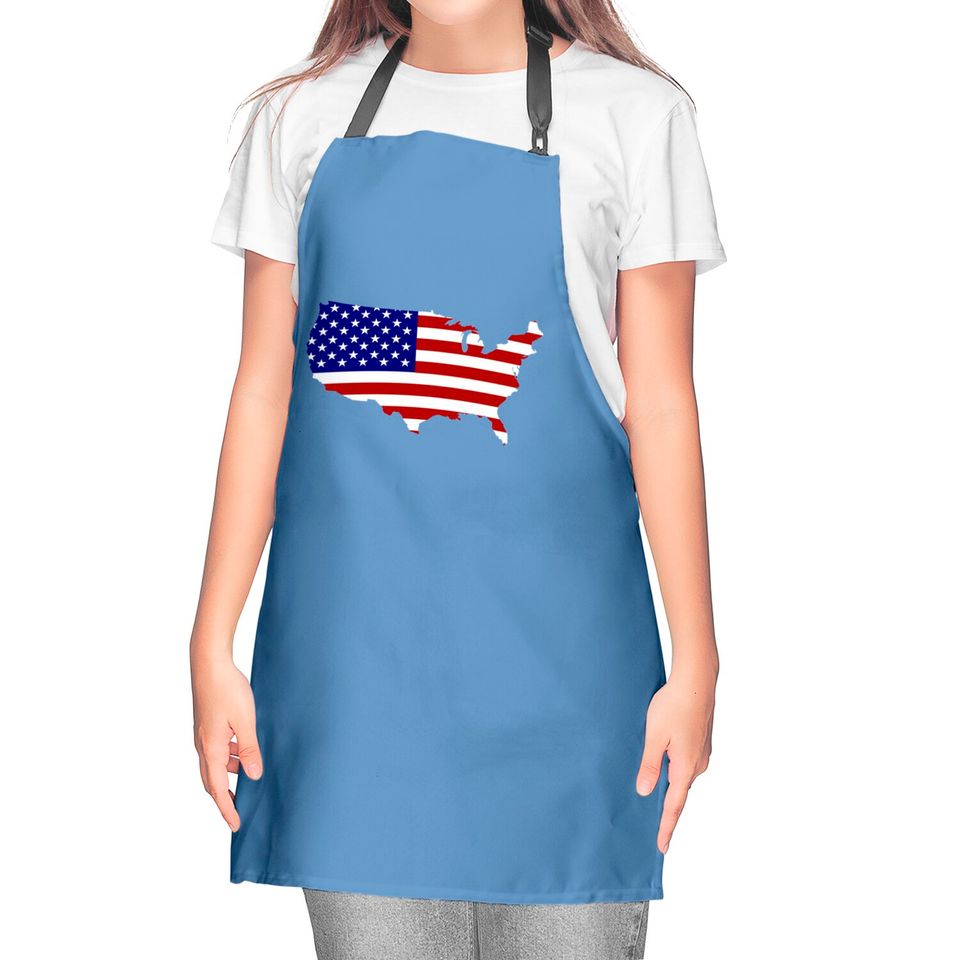 American flag 4th of july - 4th Of July - Kitchen Aprons