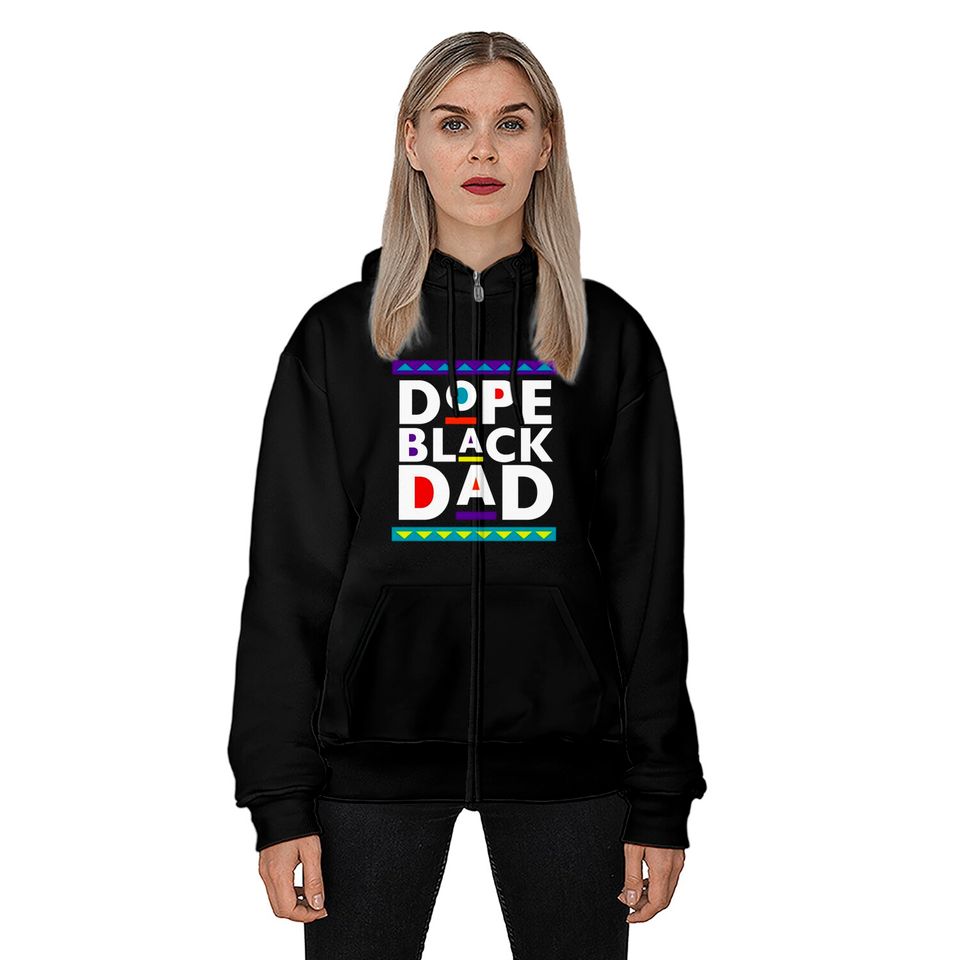 Dope Black Dad Zip Hoodies, Father's Day Zip Hoodies
