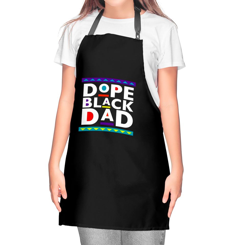 Dope Black Dad Kitchen Aprons, Father's Day Kitchen Aprons