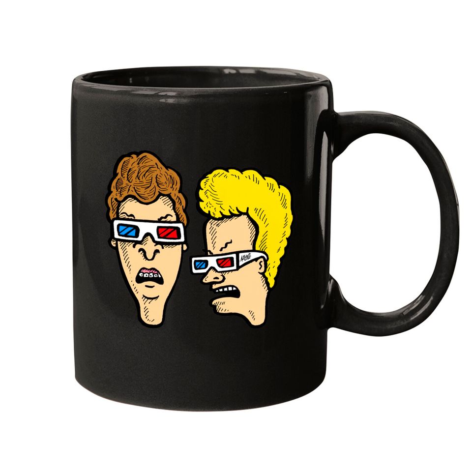 Beavis and Butthead - Dumbasses in 3D - Beavis And Butthead Wearing 3d Glasses - Mugs