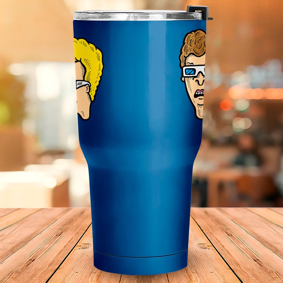 Beavis and Butthead - Dumbasses in 3D - Beavis And Butthead Wearing 3d Glasses - Tumblers 30 oz