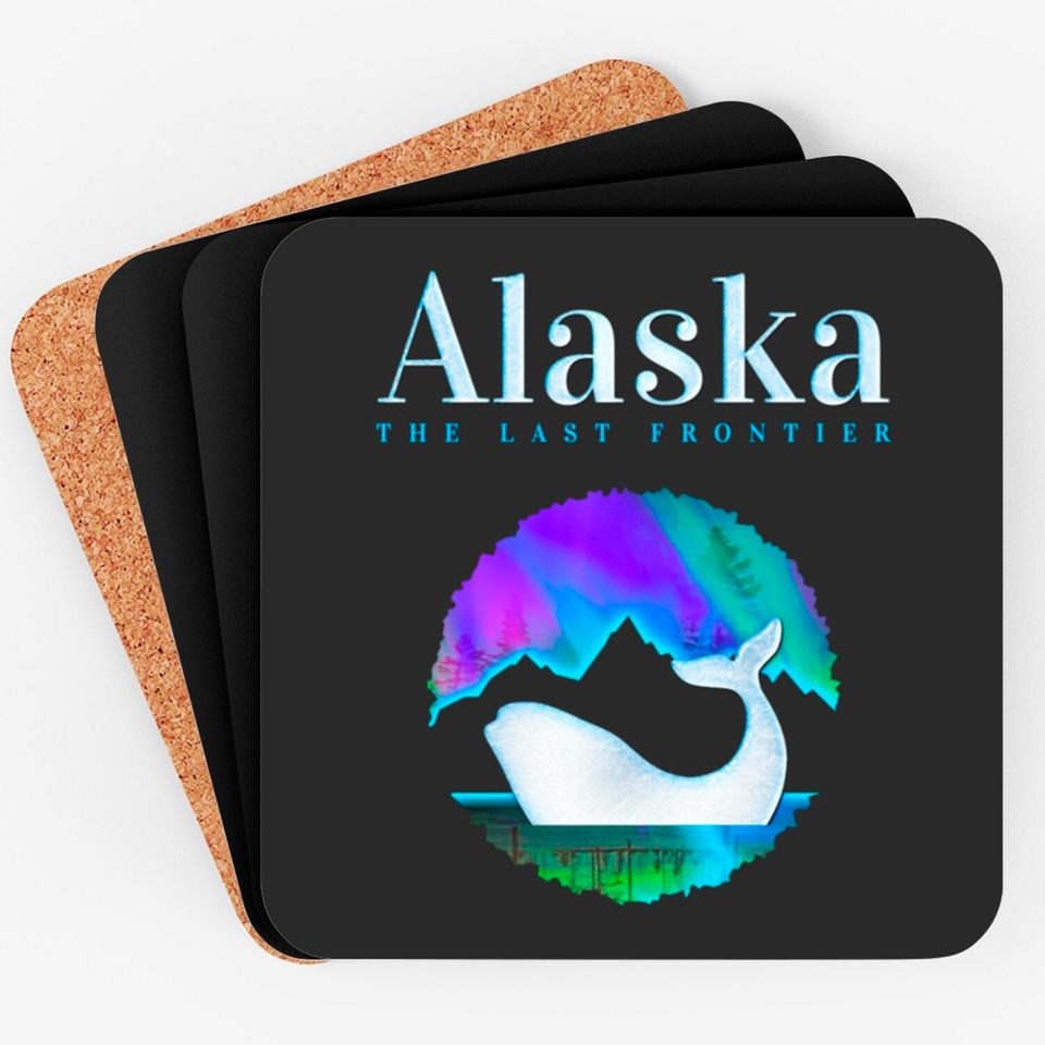 Alaska Northern Lights Orca Whale with Aurora Coasters