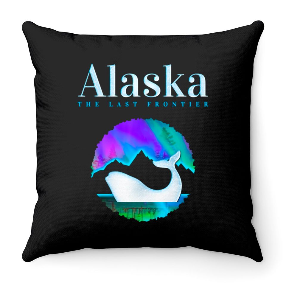 Alaska Northern Lights Orca Whale with Aurora Throw Pillows