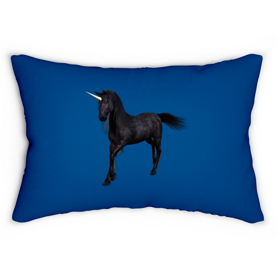 Black Unicorn Lumbar Pillows