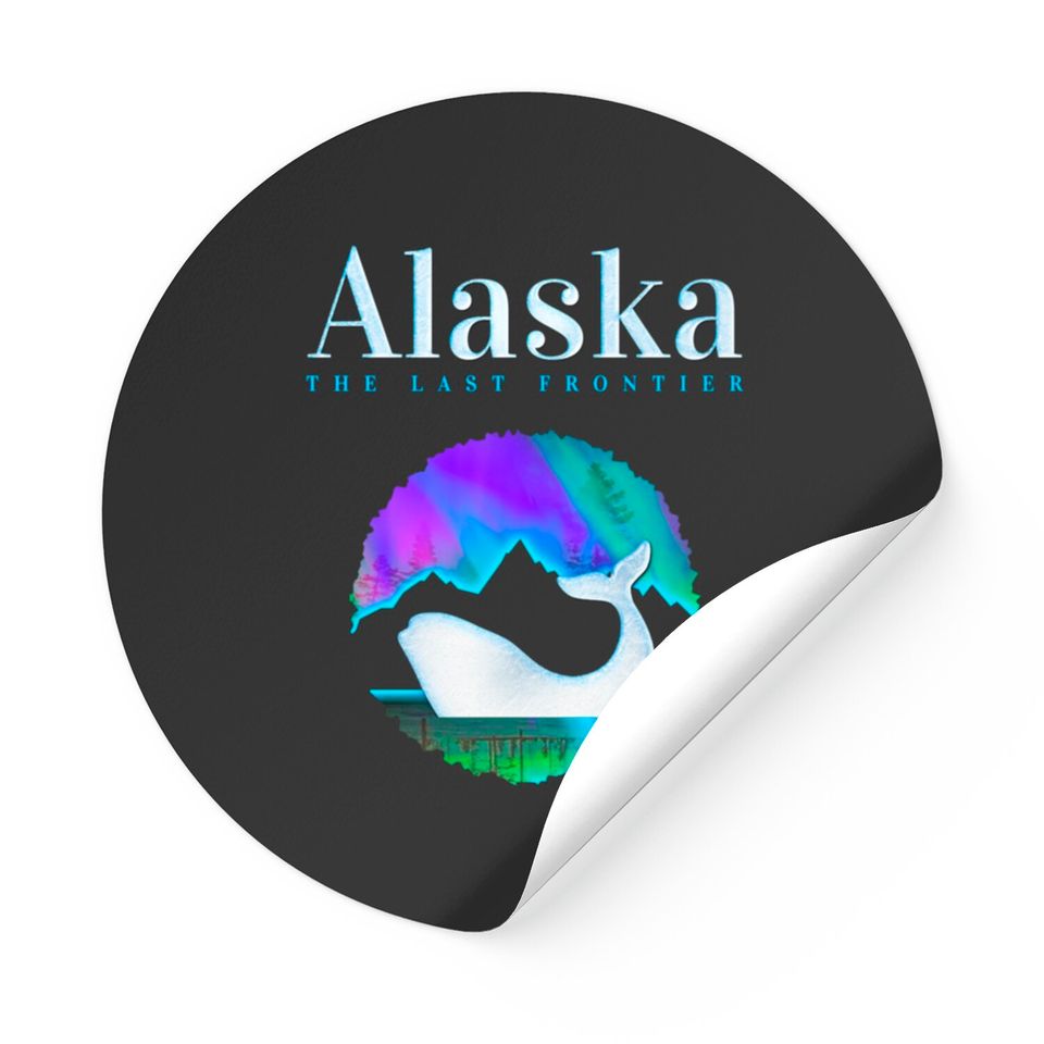 Alaska Northern Lights Orca Whale with Aurora Stickers