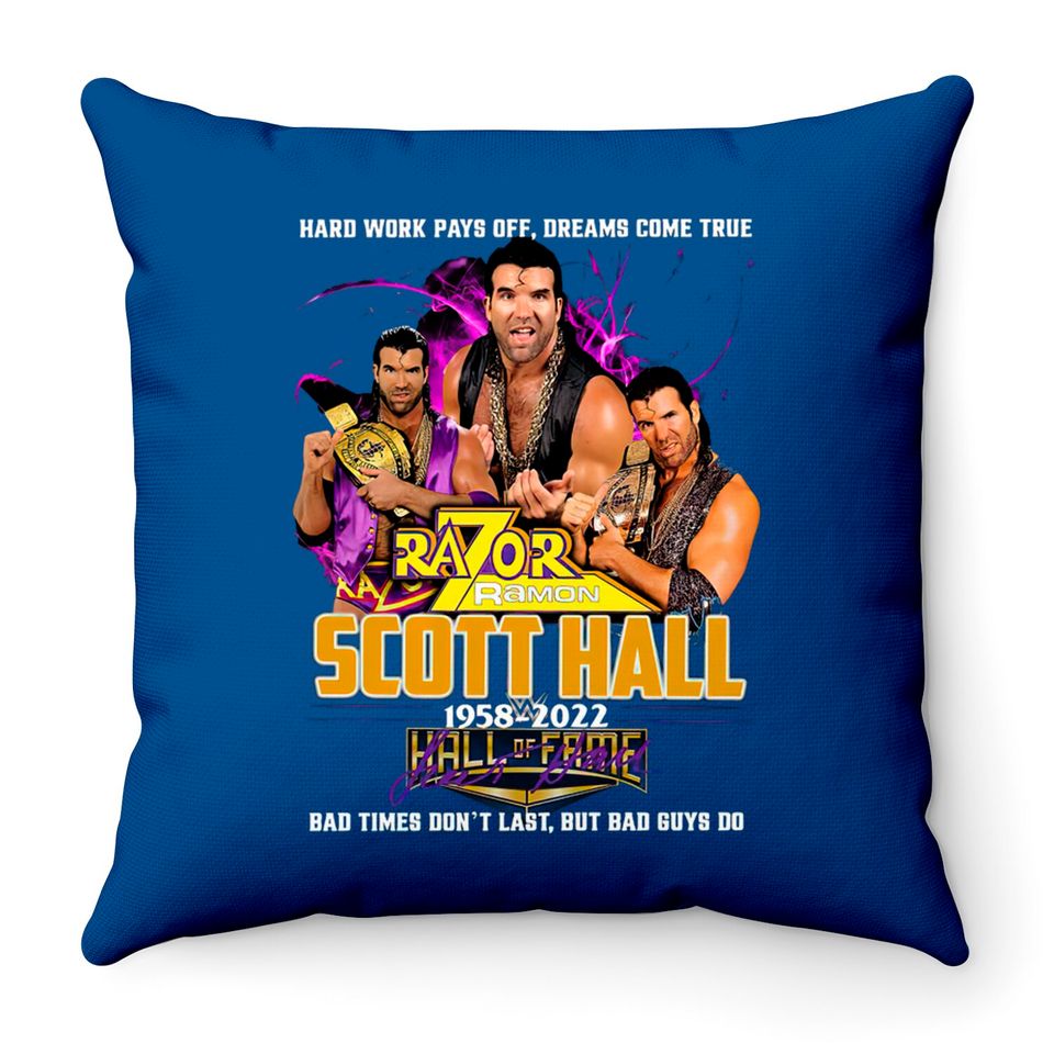 Retro Vintage Scott Hall Throw Pillows