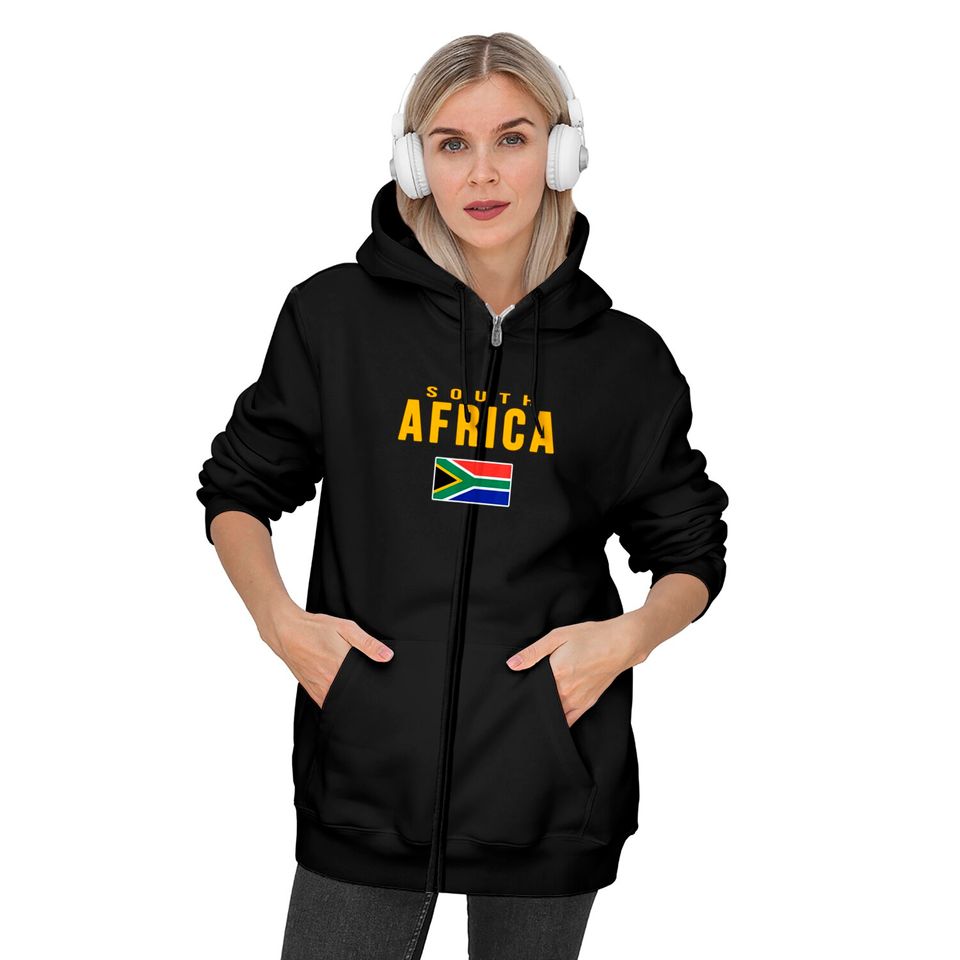 South Africa South African Flag Zip Hoodies