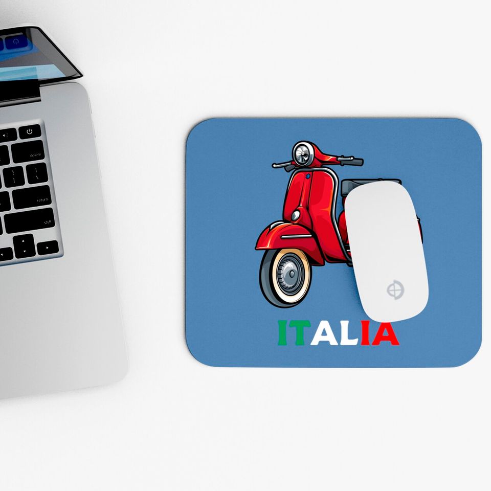 Italian Biker Bike Rider Motorcycle Love Italy Scooter Mouse Pads