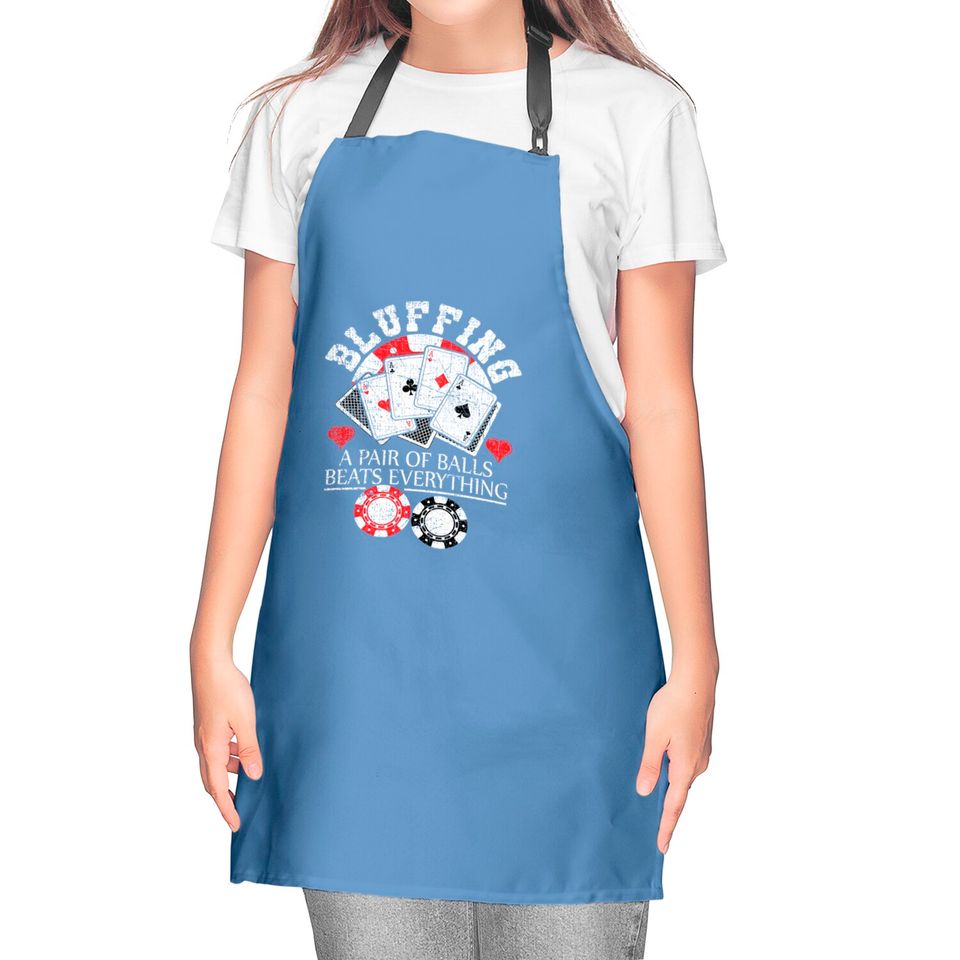 Poker Bluffing Balls Distressed Texas Hold Em Cards Kitchen Aprons