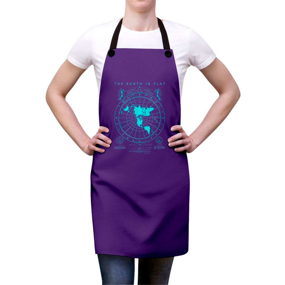 Flat Earth Map Zip Aprons, Earth is Flat, Firmament, NASA Lies
