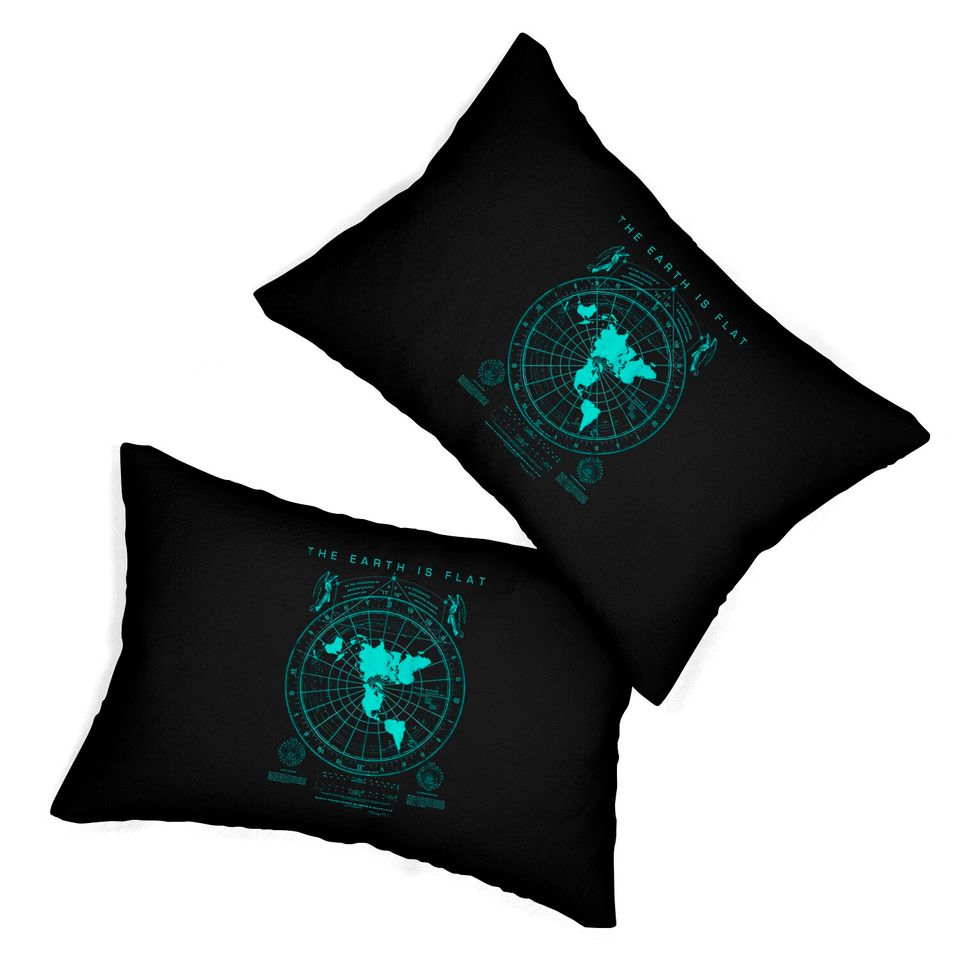 Flat Earth Map Zip Lumbar Pillows, Earth is Flat, Firmament, NASA Lies