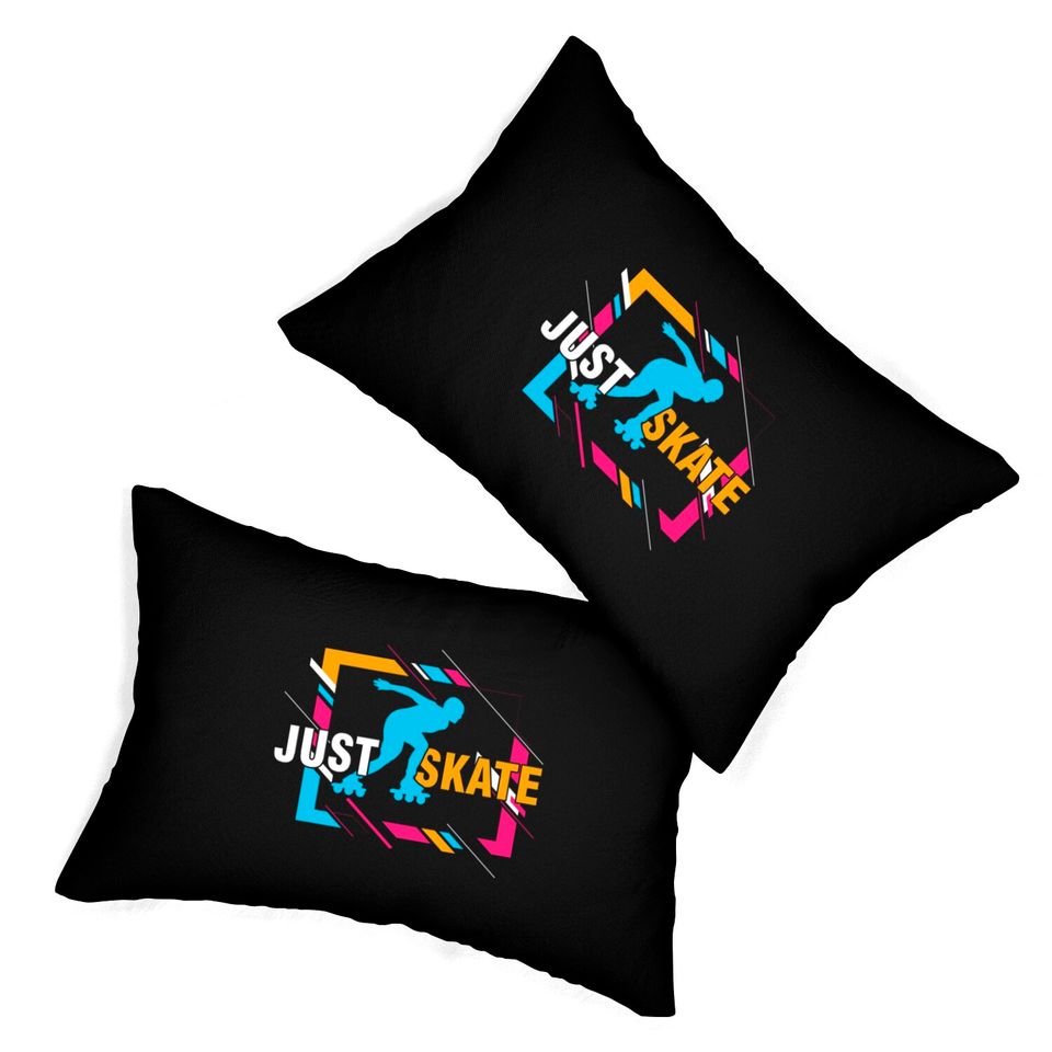 Inline Skating Skaters Sporty Designs Lumbar Pillows Lumbar Pillows