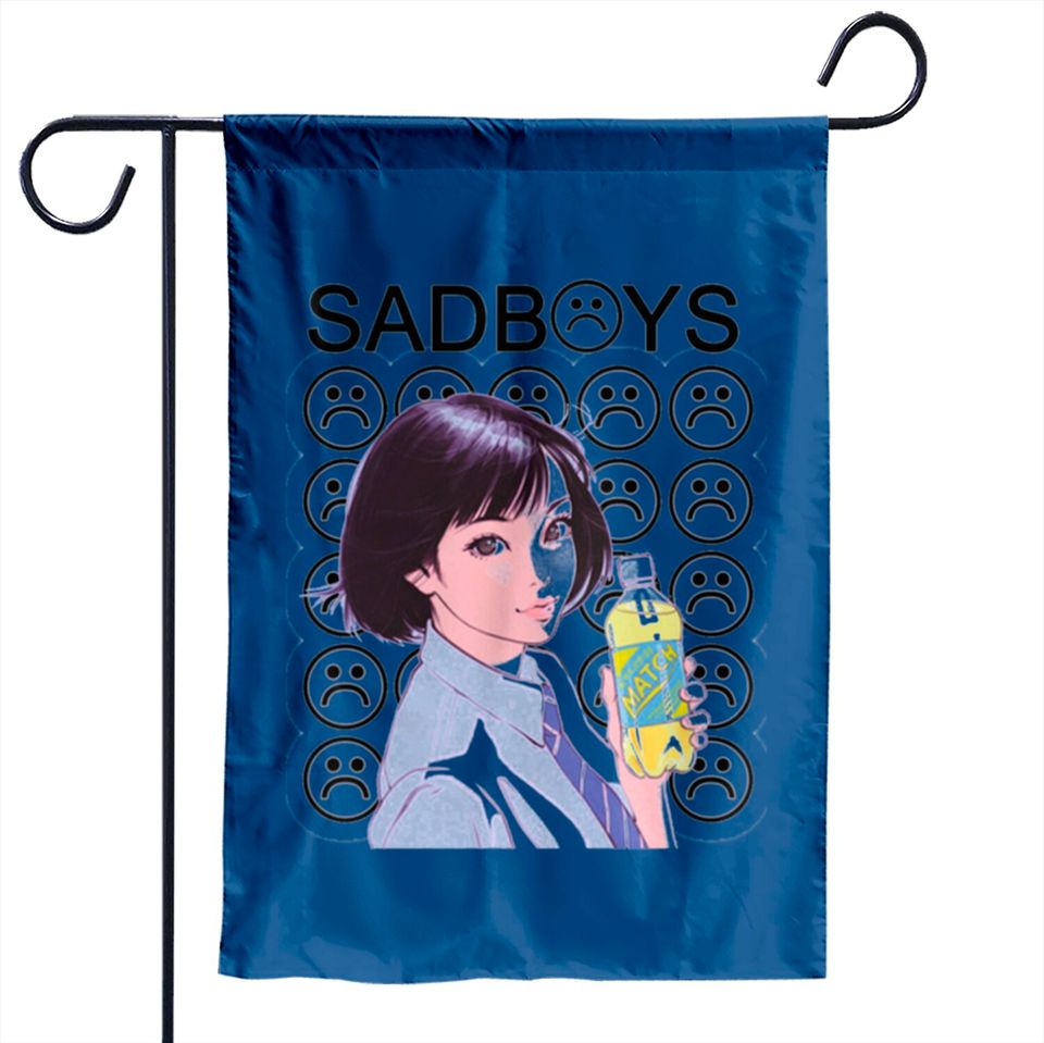 Sad Boys School Girl Garden Flags