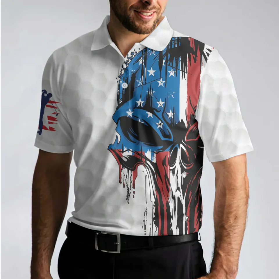 Golf American Flag Polo Shirt