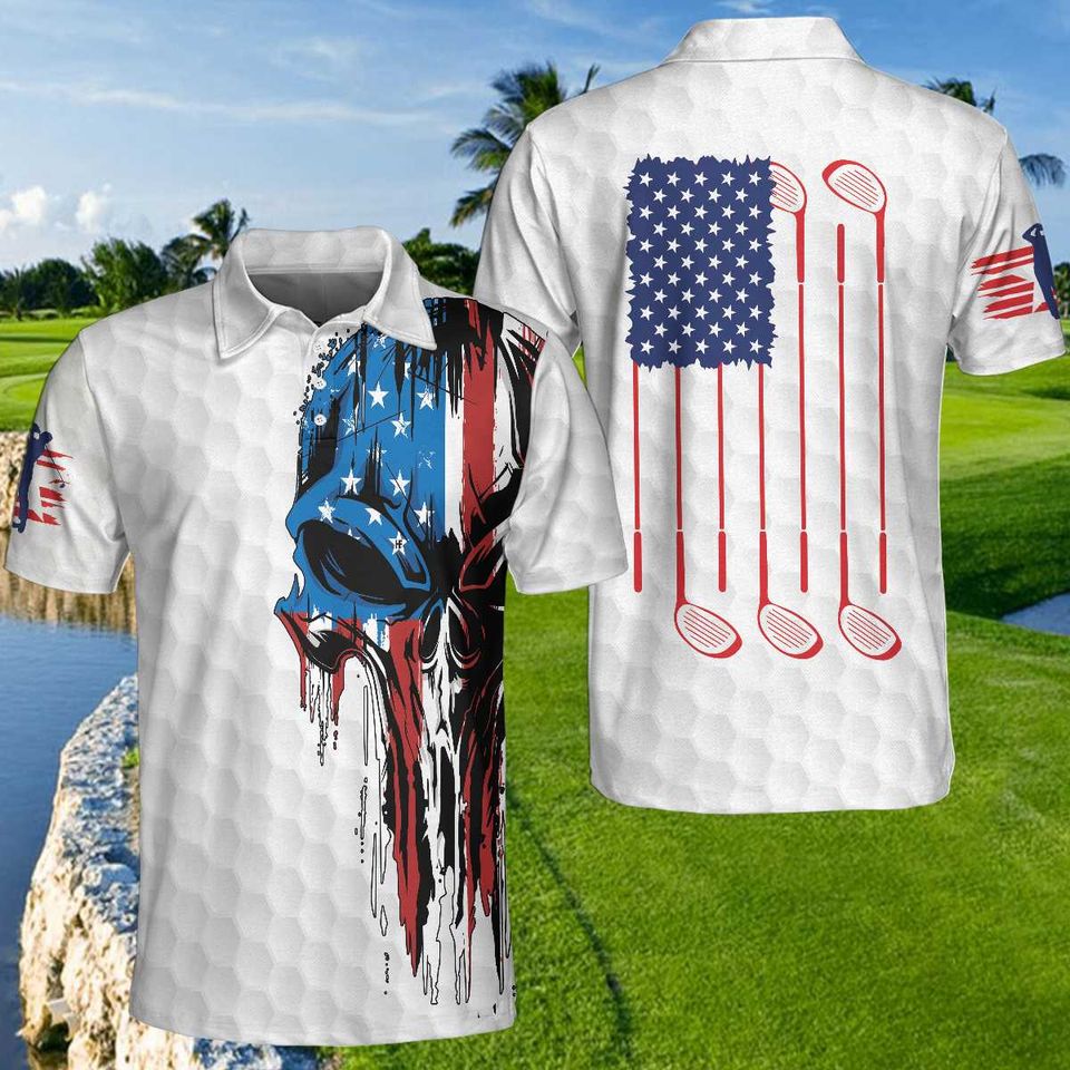 Golf American Flag Polo Shirt