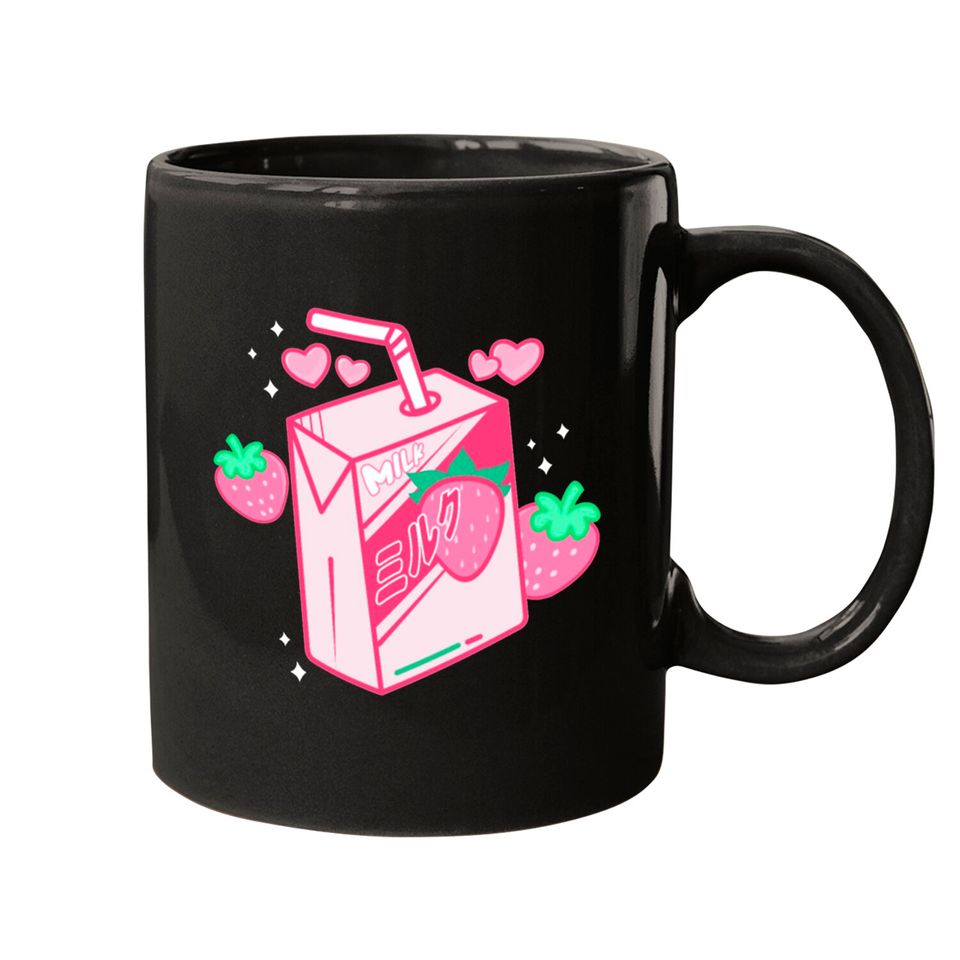Japanese Kawaii Strawberry Milk Shake Carton Mugs