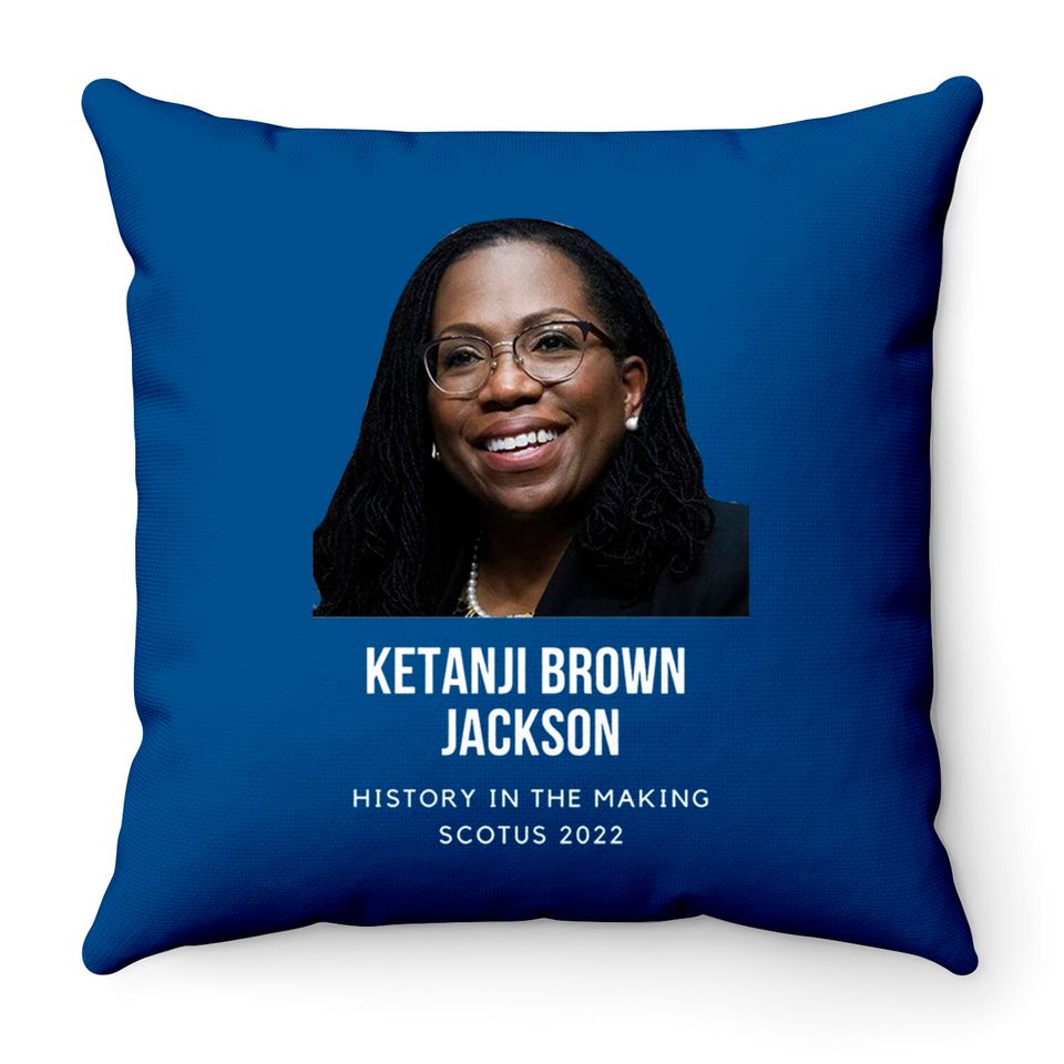 Ketanji Brown Jackson Throw Pillows, Ketanji Face Throw Pillows