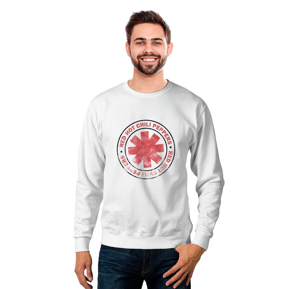 Red Hot Chili Peppers Distressed Outlined Asterisk Logo Sweatshirts
