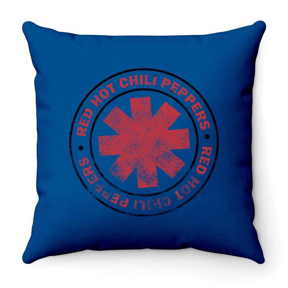 Red Hot Chili Peppers Distressed Outlined Asterisk Logo Throw Pillows